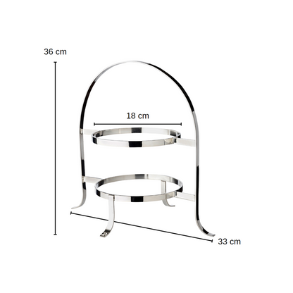 Taartstandaard Sina (hoogte 33 cm), gehamerd, voor 2 borden Ø 20 tot 28 cm, zwaar verzilverd