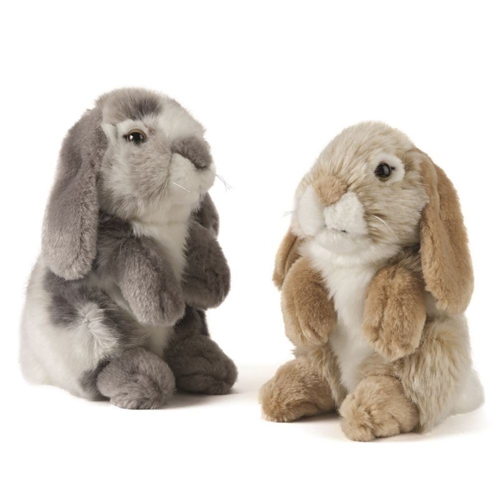 Living Nature knuffel bruin zittend hangoor konijn 21 cm