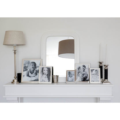 EDZARD fotolijst Salerno voor foto 10 x 15 cm, verzilverd, aanslagbestendig, grijze fluwelen achterkant
